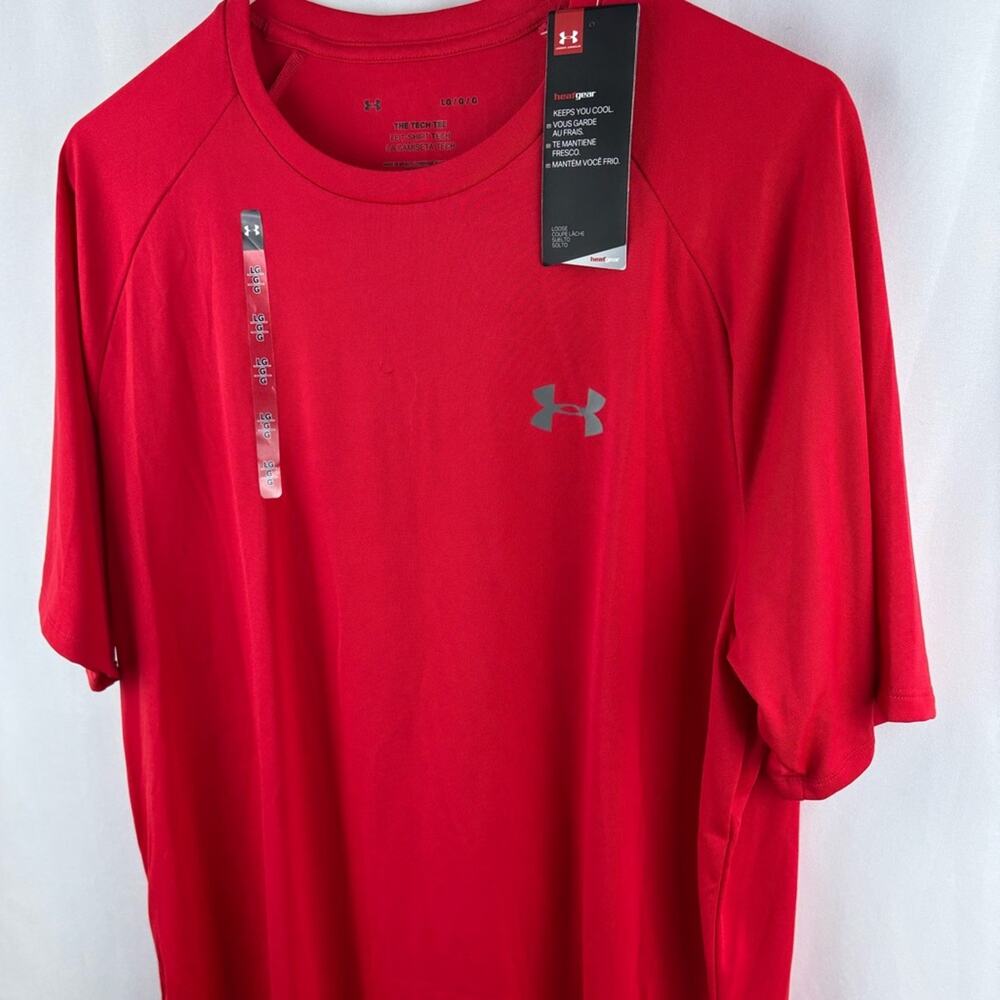 Under Armour Tech 2.0 Red Short-Sleeve Athletic Tee - Picture 3 of 7